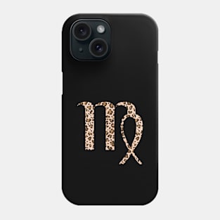 Virgo Zodiac Horoscope Symbol in Leopard Print Phone Case