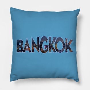 Bangkok Thailand Skyline Typography Pillow