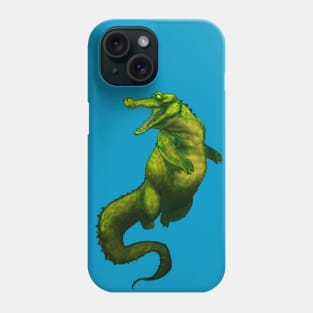 Cute Chunky Crocodile Alligator Swimming Cartoon Illustration Phone Case