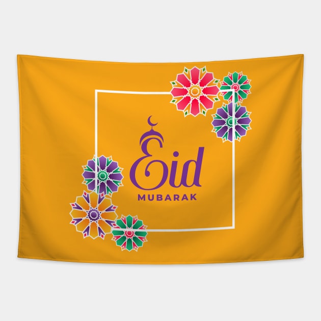 eid mubarak - islamic eid festival beautiful greeting Tapestry by Spring Moon