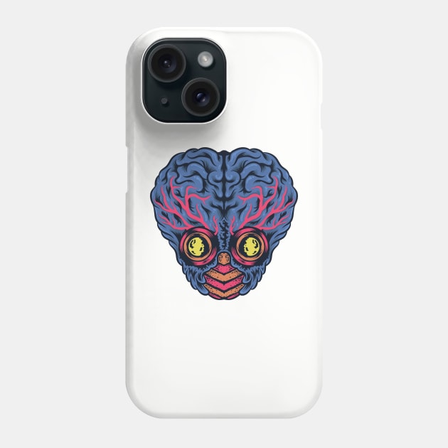 Big Brain Alien Phone Case by haloakuadit