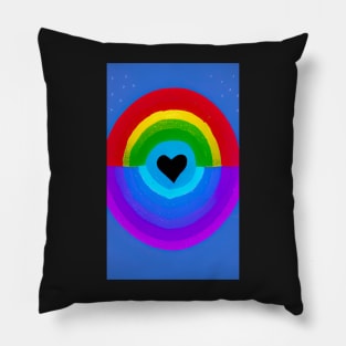 Rainbow Hearts 2 Pillow
