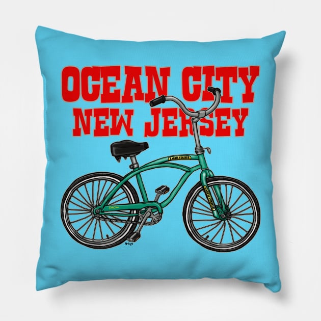 Ocean City Cruiser Pillow by mcillustrator