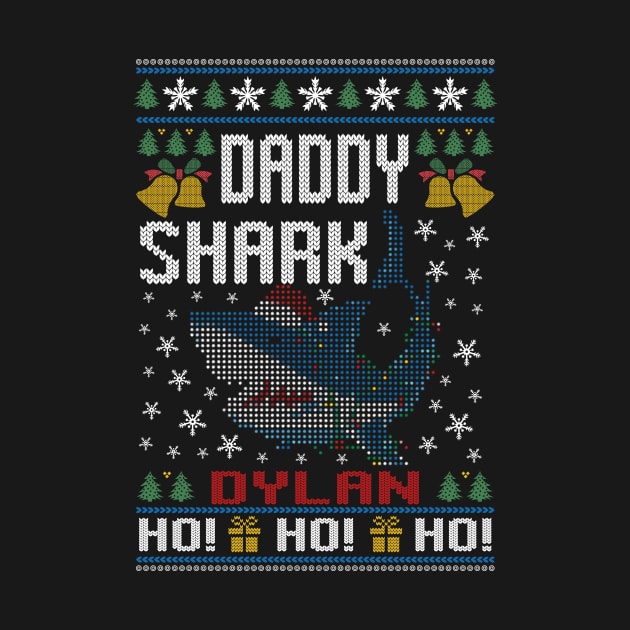 Best Dylan Name Personalized Daddy Shark Ugly Christmas Sweater by Art master