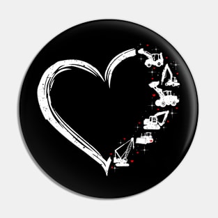 heavy equitment heart shirt Pin