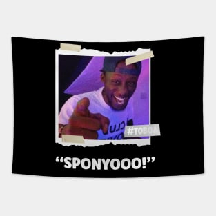 SPONYO - POINTING LAUGH - XTIAN DELA Tapestry