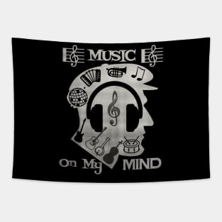 Music on my mind T Shirt for Music Lover Tapestry