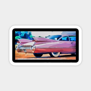 Cartoon style Pink cadillac Magnet