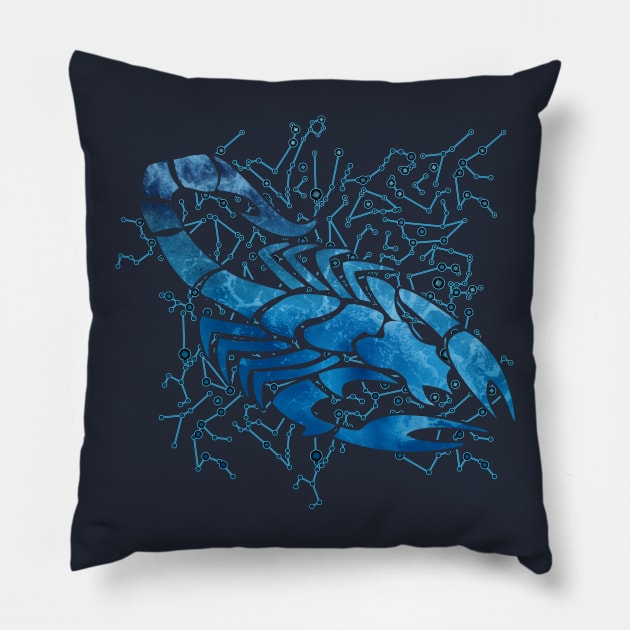 Scorpio Zodiac Sign Water element Pillow by Nartissima