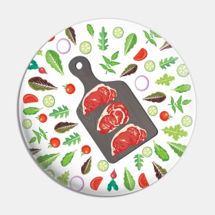 Veggie and Meat Explosion Pin