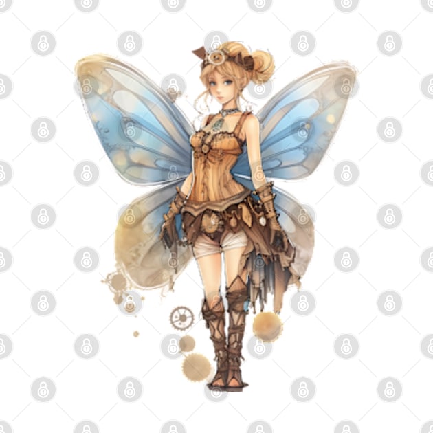 Watercolor Steampunk Fairy Girl #2 by Chromatic Fusion Studio