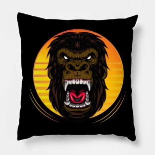 Ferocious the gorilla head Pillow