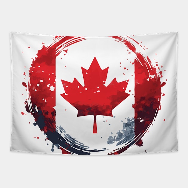 Happy Canada Day Canadian Flag Tapestry by Heartsake
