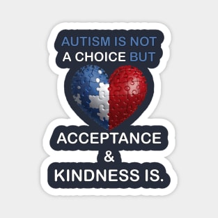 Autism Awareness Month Acceptance, Kindness & Support Magnet