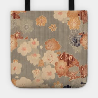 Traditional Floral Kimono Pattern Tote