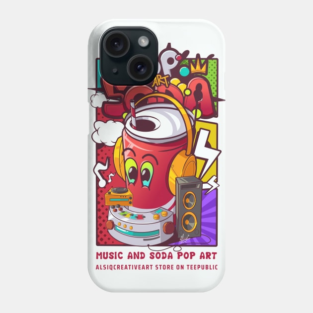 Soda can cartoon character pop art concept Phone Case by Alsiqcreativeart