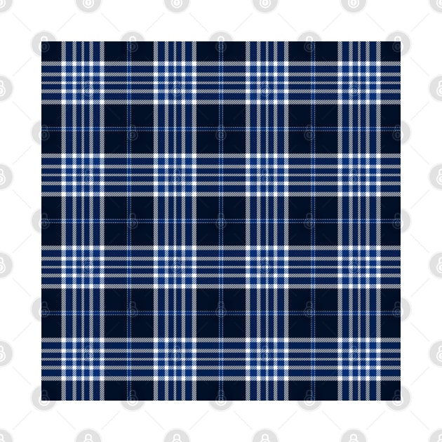 Blue Black and White Tartan Plaid Pattern by teezeedy