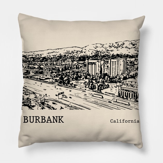 Burbank California Pillow by Lakeric