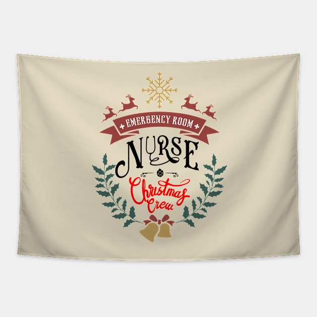 emergency room christmas crew Tapestry by enigmatyc