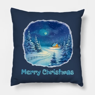 Winter landscape Christmas Pillow