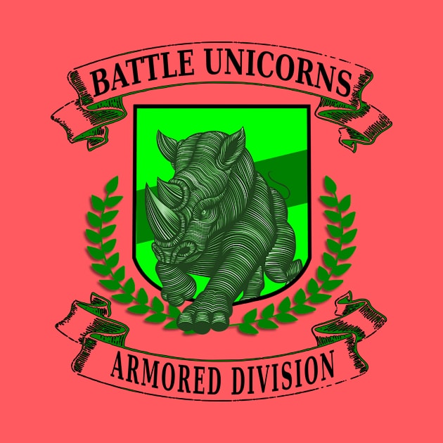 Battle Unicorn Armored Division - Charging Rhino Emblem by Scattered Atoms