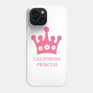 California Princess with Pink Crown and White Daisies Phone Case