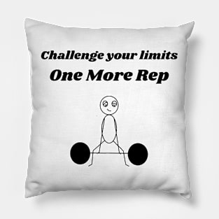 One More Rep Sly the Stick Guy Pillow