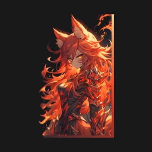 Japanese Anime Kitsune Fire T-Shirt