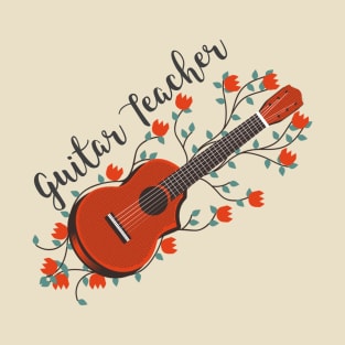 Floral Guitar - Guitar Teacher T-Shirt