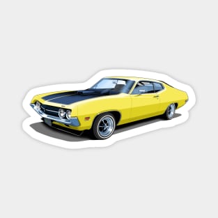 1970 Ford Torino Cobra Jet in grabber yellow Magnet