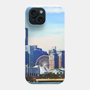 Chicago IL - Chicago Skyline and Navy Pier Phone Case