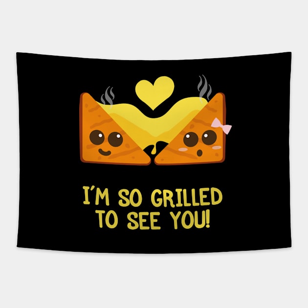 Romantic Grilled Cheese | Valentine Gift | Gift Ideas Tapestry by Fluffy-Vectors