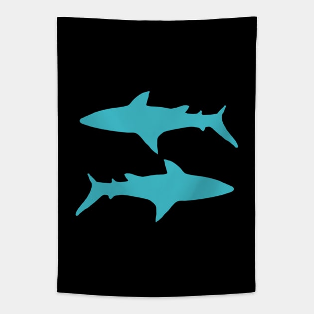 Blue Shark Pisces Tapestry by Janremi