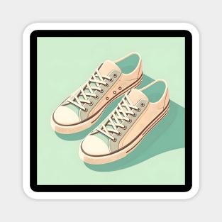 Retro sneakers in pastel hues, minimalist art Magnet
