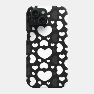 White, black and grey hearts pattern Phone Case