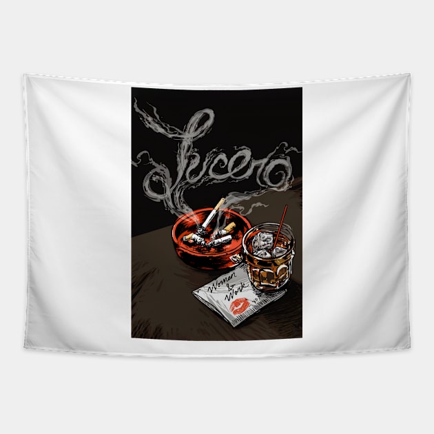 Lucero Band Smoke Woman & Work Tapestry by tinastore