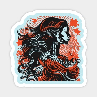 Retro Mermaid Magnet