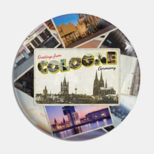 Greetings from Cologne in Germany vintage style retro souvenir Pin