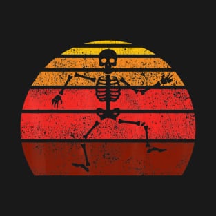 Retro Vintage Dancing Skeleton Halloween Costume Gift T-Shirt