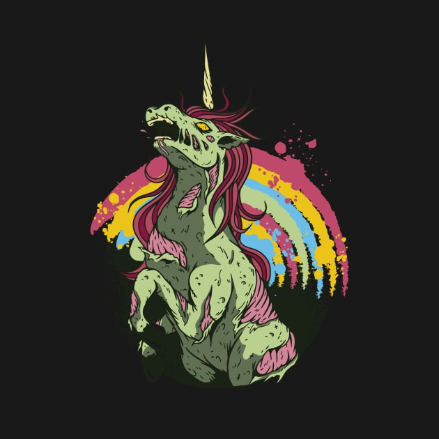 Zombie Unicorn Halloween Design by UNDERGROUNDROOTS