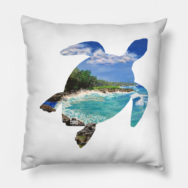 Sea Turtle Acrylic Coast Silhouette Sea Turtle Pillow Teepublic