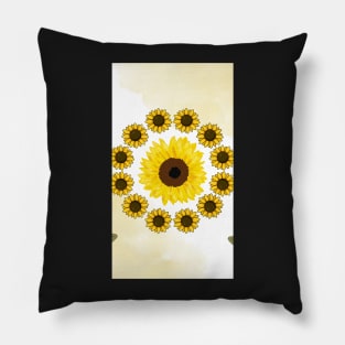 sunflower circle Pillow