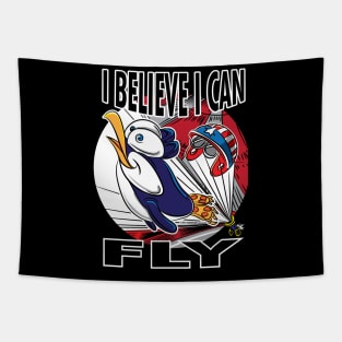 Penguin I Believe I Can Fly Tapestry