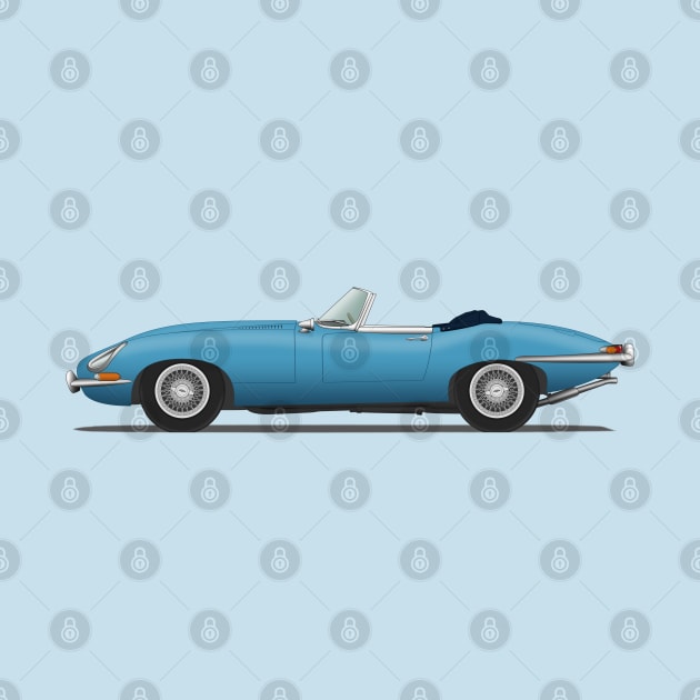 Jaguar E Type Roadster Cotswold Blue by SteveHClark