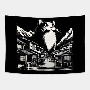 Kawaii Cat Anime Japanese Retro Funny Cat Tapestry