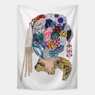 Jewel Face Portrait Tapestry