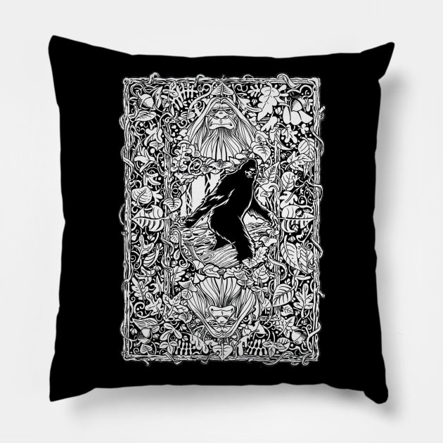 Bigfoot Card Back Design Pillow by rsacchetto