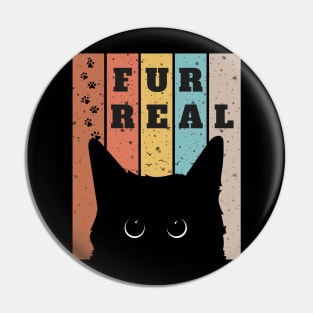 fur real - cute black cat makes eye contact Pin