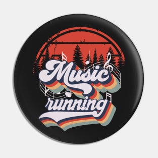 Running music forest, running retro cassette Pin