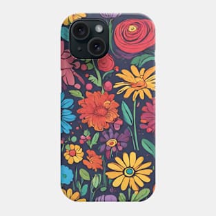 Vibrant Cartoon Flower Garden Phone Case